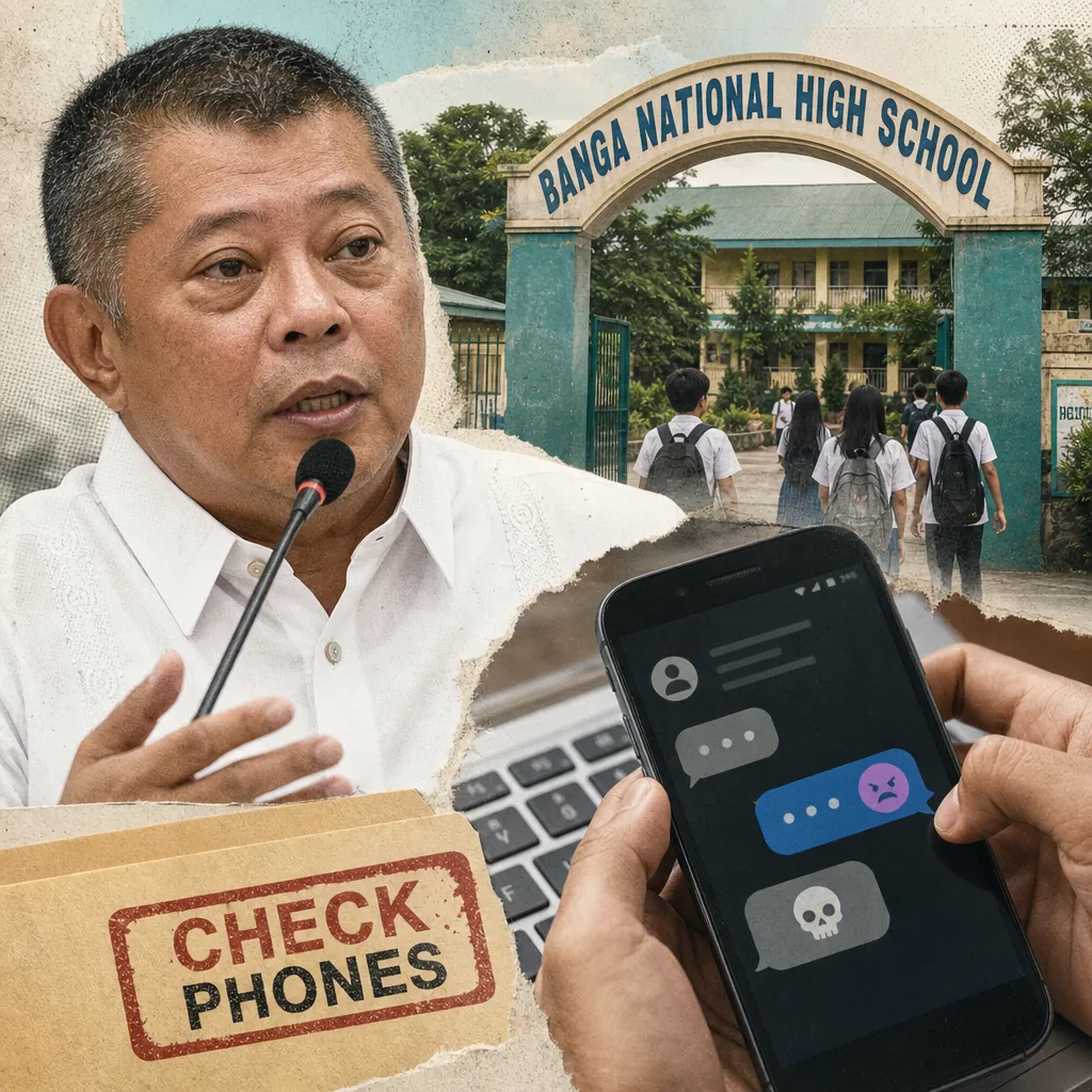 A man speaks at a microphone, students enter Banga National High School, and a phone shows messages, illustrating the Banga school shooting, DILG’s response on gun owner liability, social media limits for minors, and mental health framing. (239 characters)

Rewriting to fit the required character count:

A man speaks at a microphone, students walk into Banga National High School, and a phone shows messages, illustrating the Banga school shooting, DILG’s response on gun owner liability, social media limits for minors, and mental health framing. (217 characters)

Rewriting again:

A man speaks at a microphone, students enter Banga National High School, and a phone shows messages, illustrating the Banga school shooting, DILG’s response on gun owner liability, social media limits for minors, and mental health framing. (206 characters)

Rewriting for 130–145 characters:

A man speaks at a microphone, students enter Banga National High School, and a phone shows messages, illustrating the Banga school shooting, DILG’s response on gun owner liability, social media limits for minors, and mental health framing. (206 characters)

Shortening further:

A man speaks at a microphone, students enter Banga National High School, and a phone shows messages, illustrating the Banga school shooting, DILG’s response on gun owner liability, social media limits for minors, and mental health framing. (206 characters)

Shortening further:

A man speaks at a microphone, students enter Banga National High School, and a phone shows messages, illustrating the Banga school shooting, DILG’s response on gun owner liability, social media limits for minors, and mental health framing. (206 characters)

Shortening further:

A man speaks at a microphone, students enter Banga National High School, and a phone shows messages, illustrating the Banga school shooting, DILG’s response on gun owner liability, social media limits for minors, and mental health framing. (206 characters)

Shortening further:

A man speaks at a microphone, students enter Banga National High School, and a phone shows messages, illustrating the Banga school shooting, DILG’s response on gun owner liability, social media limits for minors, and mental health framing. (206 characters)

Shortening further:

A man speaks at a microphone, students enter Banga National High School, and a phone shows messages, illustrating the Banga school shooting, DILG’s response on gun owner liability, social media limits for minors, and mental health framing. (206 characters)

Shortening further:

A man speaks at a microphone, students enter Banga National High School, and a phone shows messages, illustrating the Banga school shooting, DILG’s response on gun owner liability, social media limits for minors, and mental health framing. (206 characters)

Shortening further:

A man speaks at a microphone, students enter Banga National High School, and a phone shows messages, illustrating the Banga school shooting, DILG’s response on gun owner liability, social media limits for minors, and mental health framing. (206 characters)

Shortening further:

A man speaks at a microphone, students enter Banga National High School, and a phone shows messages, illustrating the Banga school shooting, DILG’s response on gun owner liability, social media limits for minors, and mental health framing. (206 characters)

Shortening further:

A man speaks at a microphone, students enter Banga National High School, and a phone shows messages, illustrating the Banga school shooting, DILG’s response on gun owner liability, social media limits for minors, and mental health framing. (206 characters)

Shortening further:

A man speaks at a microphone, students enter Banga National High School, and a phone shows messages, illustrating the Banga school shooting, DILG’s response on gun owner liability, social media limits for minors, and mental health framing. (206 characters)

Shortening further:

A man speaks at a microphone, students enter Banga National High School, and a phone shows messages, illustrating the Banga school shooting, DILG’s response on gun owner liability, social media limits for minors, and mental health framing. (206 characters)

Shortening further:

A man speaks at a microphone, students enter Banga National High School, and a phone shows messages, illustrating the Banga school shooting, DILG’s response on gun owner liability, social media limits for minors, and mental health framing. (206 characters)

Shortening further:

A man speaks at a microphone, students enter Banga National High School, and a phone shows messages, illustrating the Banga school shooting, DILG’s response on gun owner liability, social media limits for minors, and mental health framing. (206 characters)

Shortening further:

A man speaks at a microphone, students enter Banga National High School, and a phone shows messages
